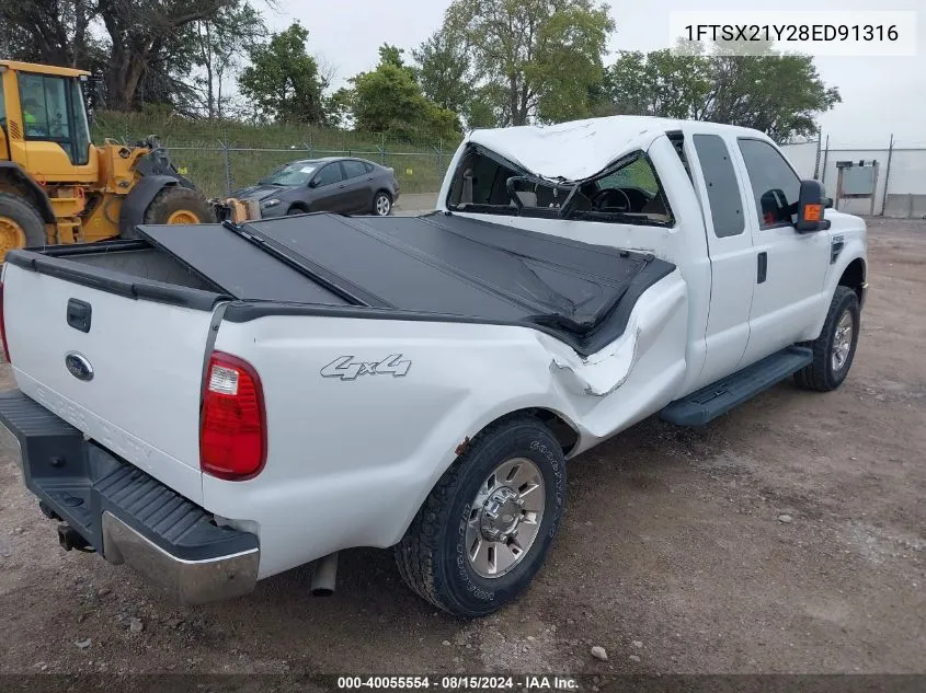 2008 Ford F-250 Xlt VIN: 1FTSX21Y28ED91316 Lot: 40055554