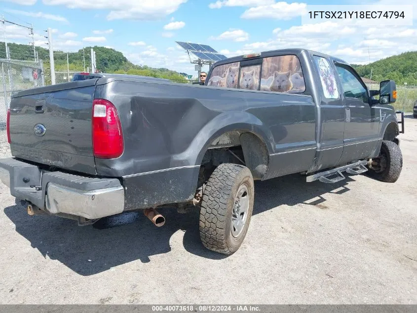 2008 Ford F-250 Fx4/Lariat/Xl/Xlt VIN: 1FTSX21Y18EC74794 Lot: 40073618