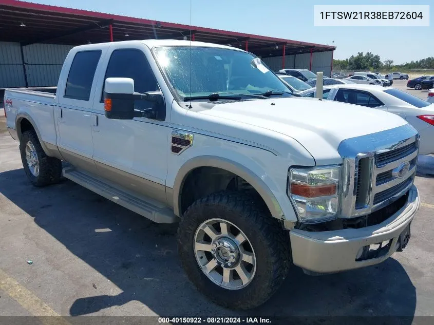 2008 Ford F-250 Fx4/Harley-Davidson/King Ranch/Lariat/Xl/Xlt VIN: 1FTSW21R38EB72604 Lot: 40150922