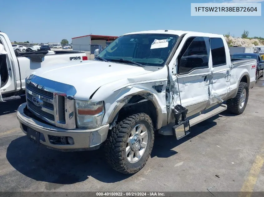 2008 Ford F-250 Fx4/Harley-Davidson/King Ranch/Lariat/Xl/Xlt VIN: 1FTSW21R38EB72604 Lot: 40150922