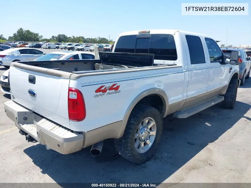 1FTSW21R38EB72604 2008 Ford F-250 Fx4/Harley-Davidson/King Ranch/Lariat/Xl/Xlt