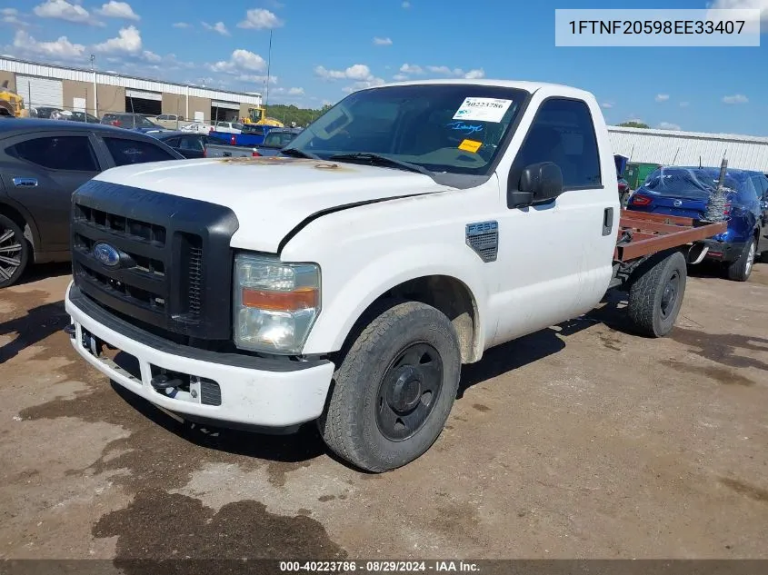 2008 Ford F-250 Xl/Xlt VIN: 1FTNF20598EE33407 Lot: 40223786