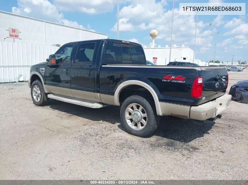 2008 Ford F-250 King Ranch VIN: 1FTSW21R68ED68603 Lot: 40234203