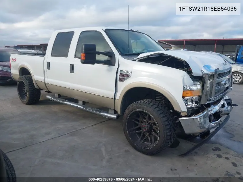 2008 Ford F250 Super Duty VIN: 1FTSW21R18EB54036 Lot: 40259876