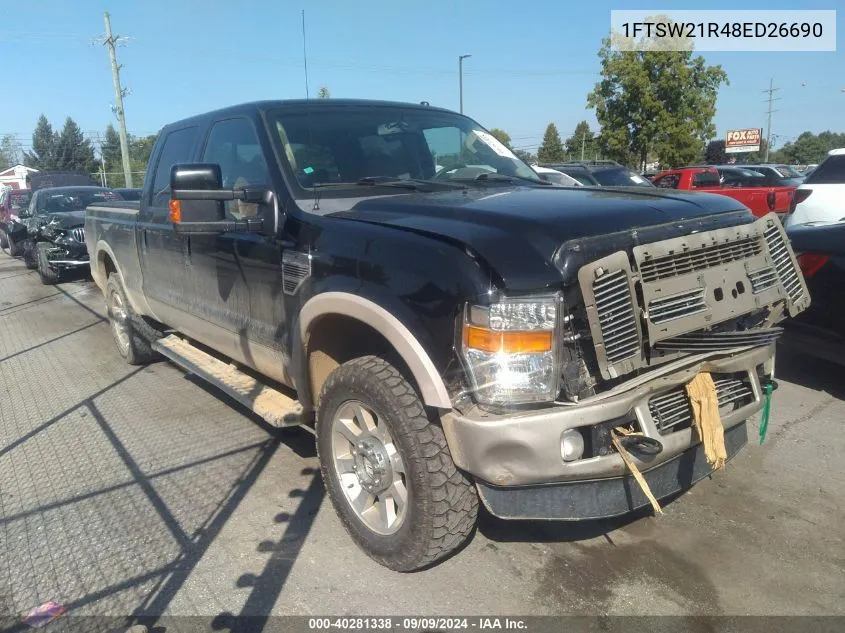 2008 Ford F-250 Fx4/Harley-Davidson/King Ranch/Lariat/Xl/Xlt VIN: 1FTSW21R48ED26690 Lot: 40281338