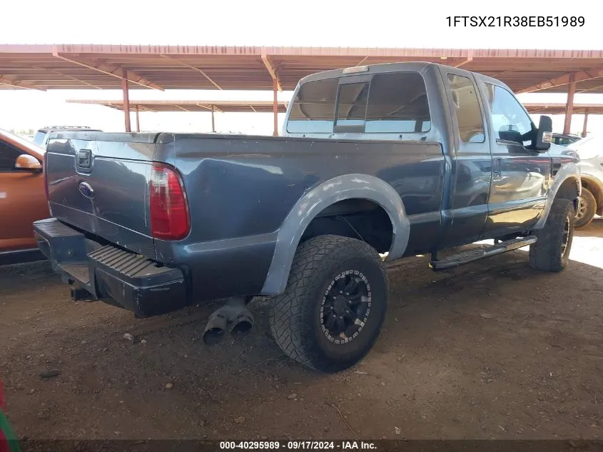 2008 Ford F-250 Fx4/Lariat/Xl/Xlt VIN: 1FTSX21R38EB51989 Lot: 40295989