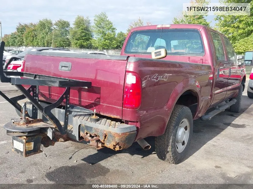 2008 Ford F-250 Fx4/King Ranch/Lariat/Xl/Xlt VIN: 1FTSW21598EB34047 Lot: 40389480