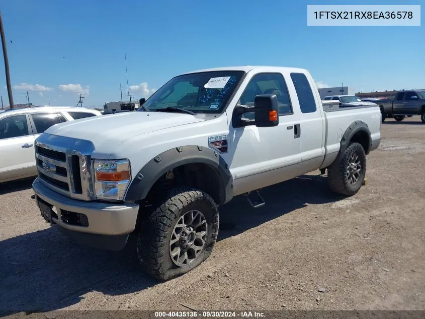 2008 Ford F-250 Fx4/Lariat/Xl/Xlt VIN: 1FTSX21RX8EA36578 Lot: 40435136