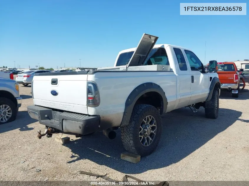 2008 Ford F-250 Fx4/Lariat/Xl/Xlt VIN: 1FTSX21RX8EA36578 Lot: 40435136