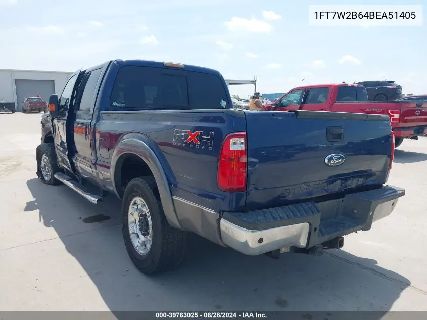 2011 Ford F-250 Lariat VIN: 1FT7W2B64BEA51405 Lot: 39763025