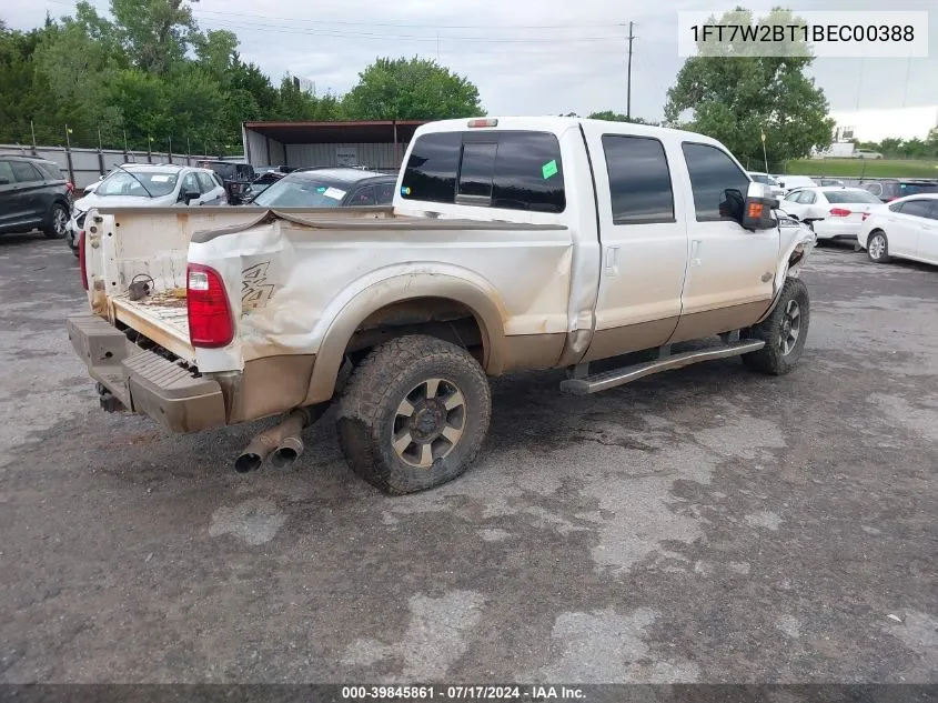 2011 Ford F-250 Lariat VIN: 1FT7W2BT1BEC00388 Lot: 39845861