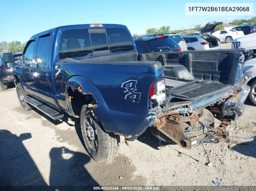 2011 Ford F-250 Lariat VIN: 1FT7W2B61BEA29068 Lot: 40223246