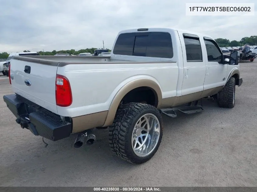 2011 Ford F-250 Lariat VIN: 1FT7W2BT5BEC06002 Lot: 40235030