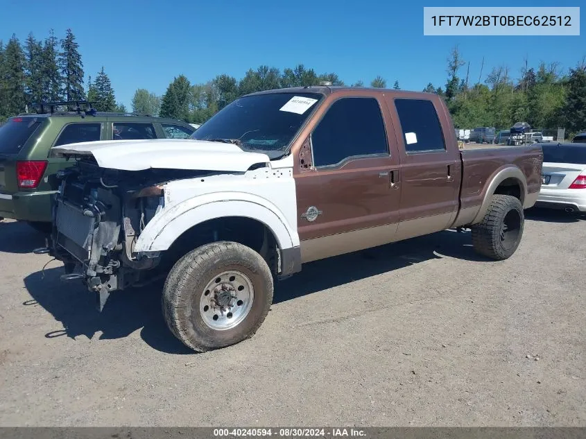 2011 Ford F-250 Lariat VIN: 1FT7W2BT0BEC62512 Lot: 40240594