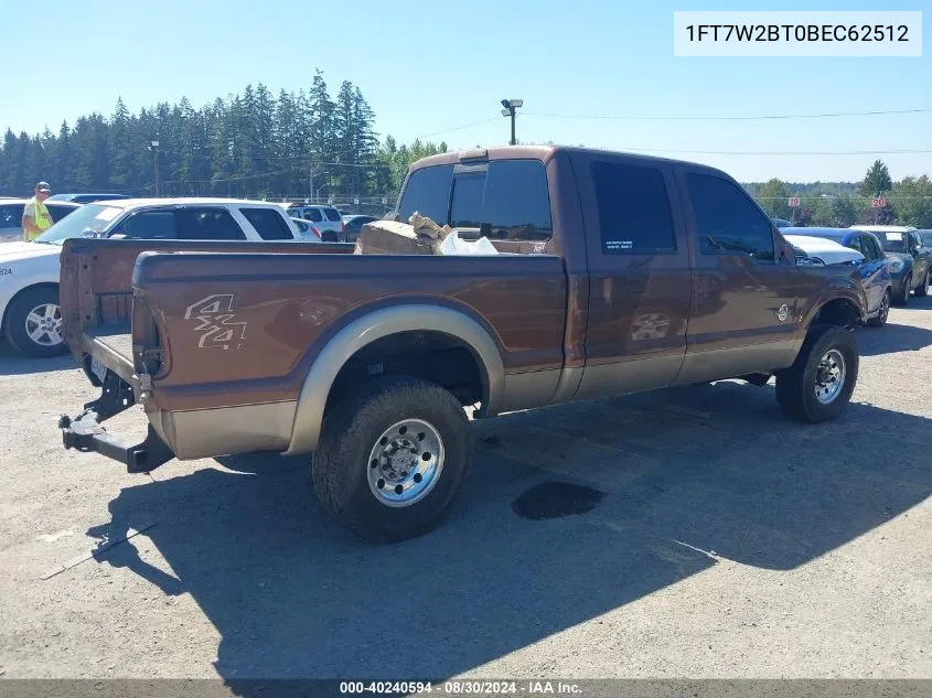 2011 Ford F-250 Lariat VIN: 1FT7W2BT0BEC62512 Lot: 40240594