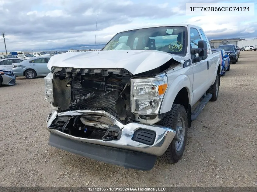 2012 Ford F250 Super Duty VIN: 1FT7X2B66CEC74124 Lot: 12112356