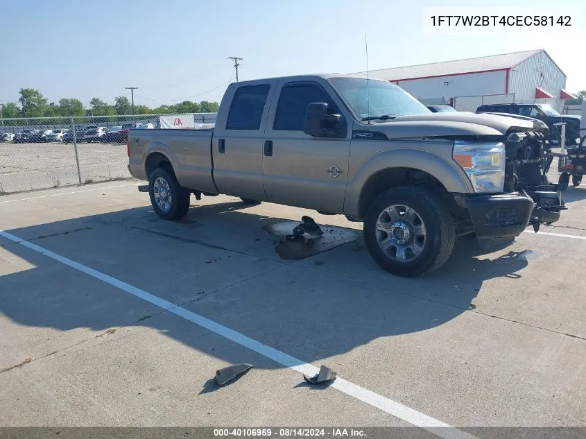 2012 Ford F-250 Xl VIN: 1FT7W2BT4CEC58142 Lot: 40106959