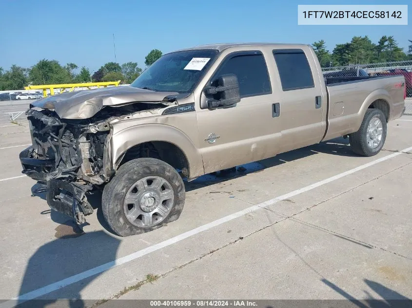 2012 Ford F-250 Xl VIN: 1FT7W2BT4CEC58142 Lot: 40106959