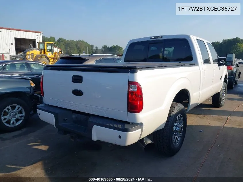 2012 Ford F-250 Lariat VIN: 1FT7W2BTXCEC36727 Lot: 40169565