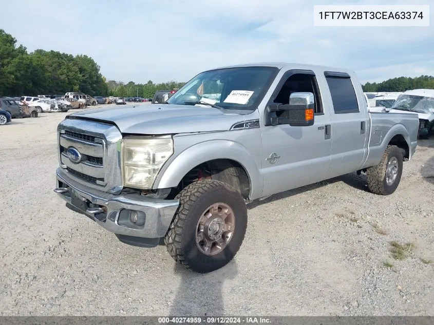 2012 Ford F-250 Super Duty VIN: 1FT7W2BT3CEA63374 Lot: 40274959