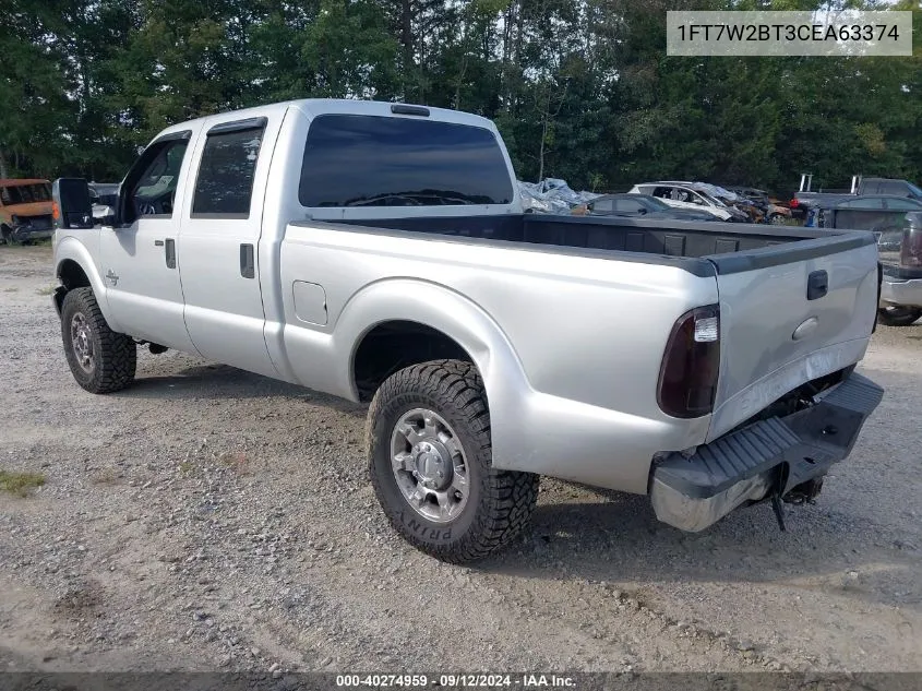 2012 Ford F-250 Super Duty VIN: 1FT7W2BT3CEA63374 Lot: 40274959