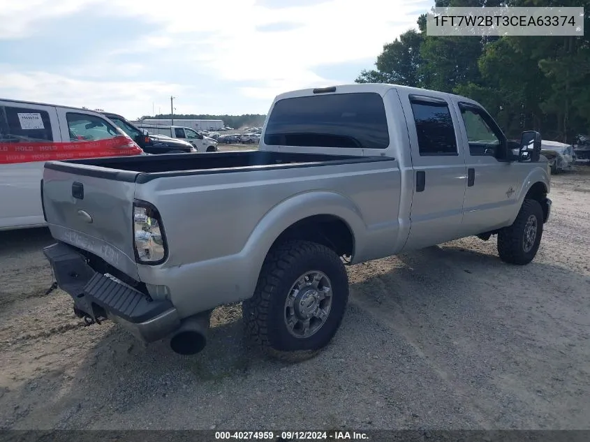 2012 Ford F-250 Super Duty VIN: 1FT7W2BT3CEA63374 Lot: 40274959