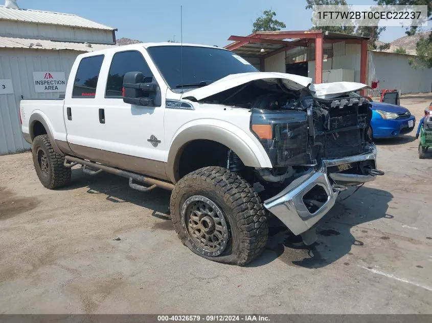 2012 Ford F250 Super Duty VIN: 1FT7W2BT0CEC22237 Lot: 40326579