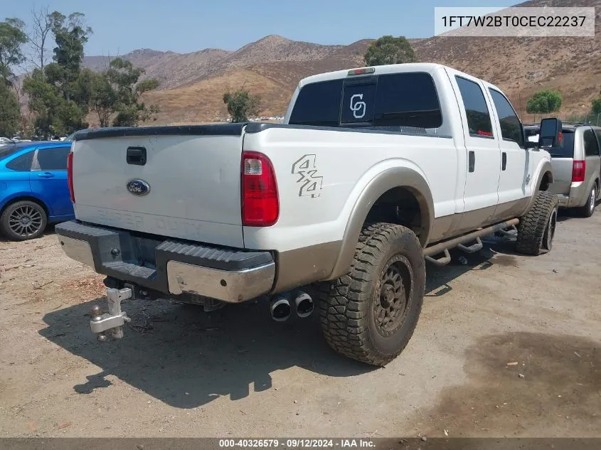 1FT7W2BT0CEC22237 2012 Ford F250 Super Duty