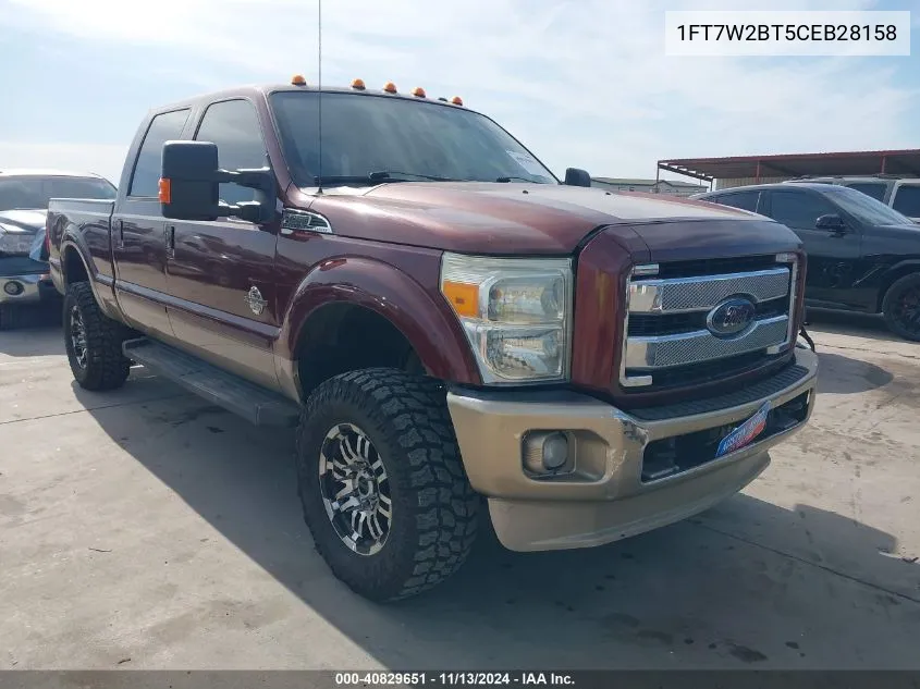 2012 Ford F-250 Lariat VIN: 1FT7W2BT5CEB28158 Lot: 40829651