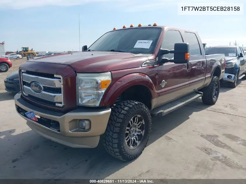 2012 Ford F-250 Lariat VIN: 1FT7W2BT5CEB28158 Lot: 40829651