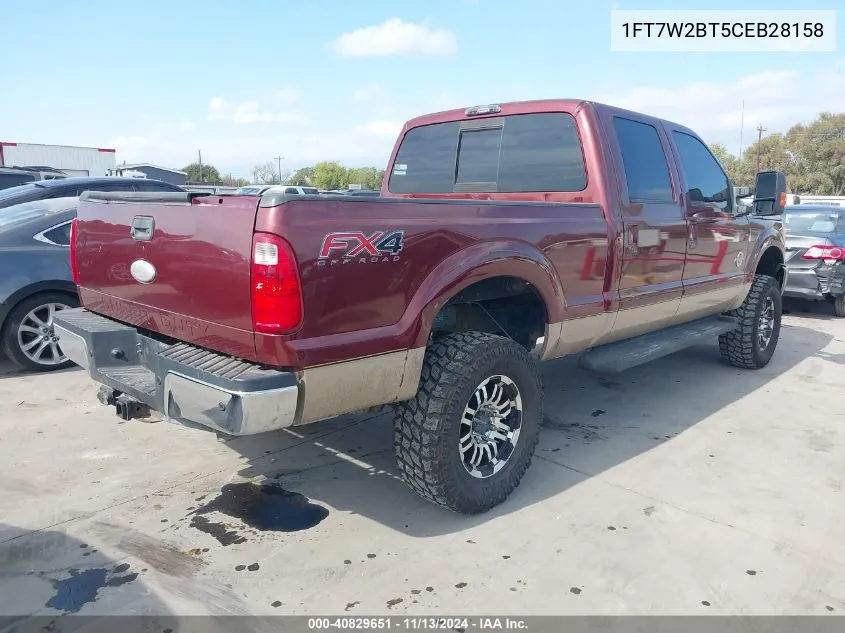 2012 Ford F-250 Lariat VIN: 1FT7W2BT5CEB28158 Lot: 40829651