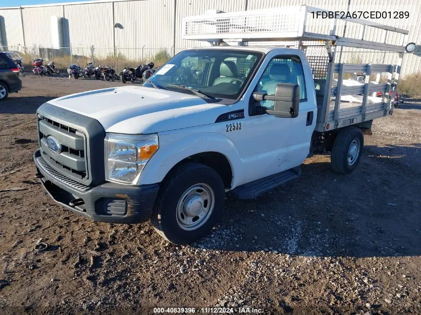 2012 Ford F-250 Xl VIN: 1FDBF2A67CED01289 Lot: 40839396