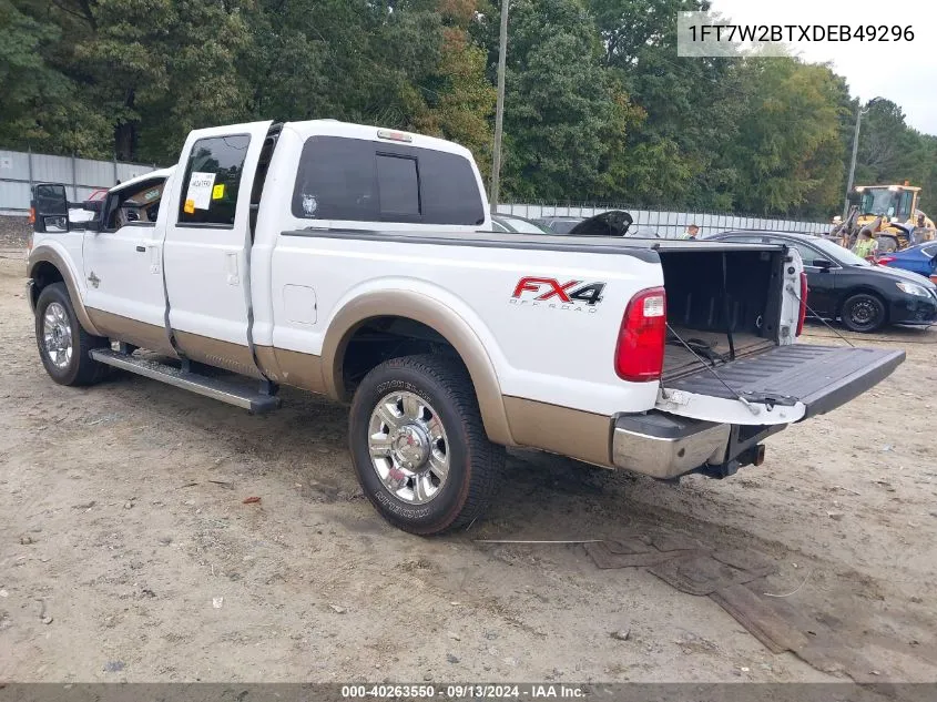 2013 Ford F-250 Lariat VIN: 1FT7W2BTXDEB49296 Lot: 40263550