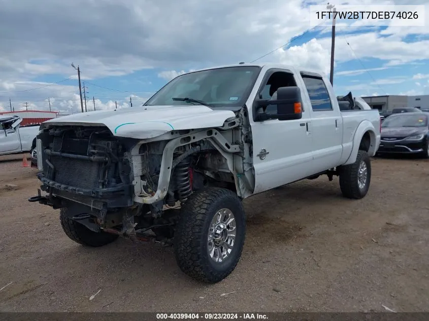 2013 Ford F-250 Super Duty VIN: 1FT7W2BT7DEB74026 Lot: 40399404