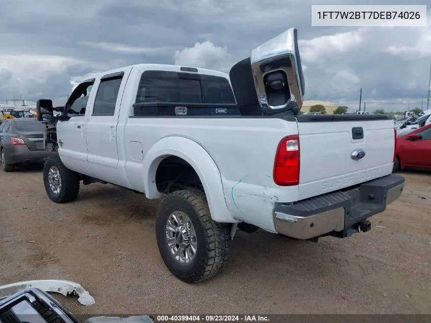 2013 Ford F-250 Super Duty VIN: 1FT7W2BT7DEB74026 Lot: 40399404