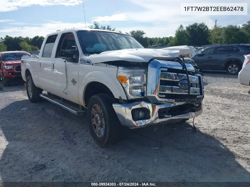 2014 Ford F-250 Lariat VIN: 1FT7W2BT2EEB62478 Lot: 39934303