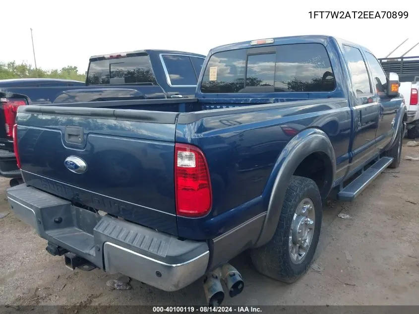 2014 Ford F-250 Lariat VIN: 1FT7W2AT2EEA70899 Lot: 40100119