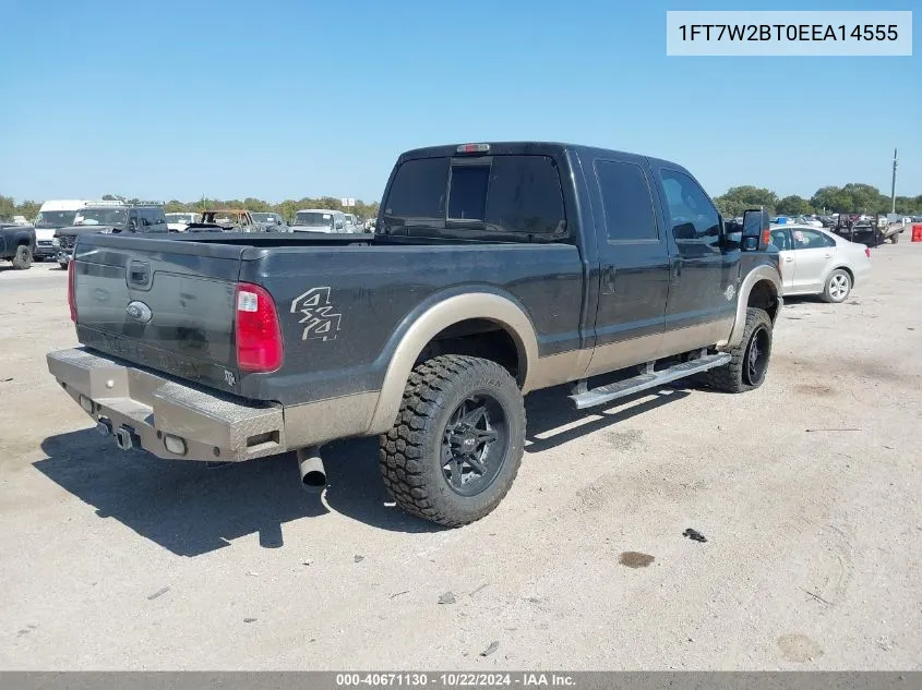 2014 Ford F-250 Lariat VIN: 1FT7W2BT0EEA14555 Lot: 40884358