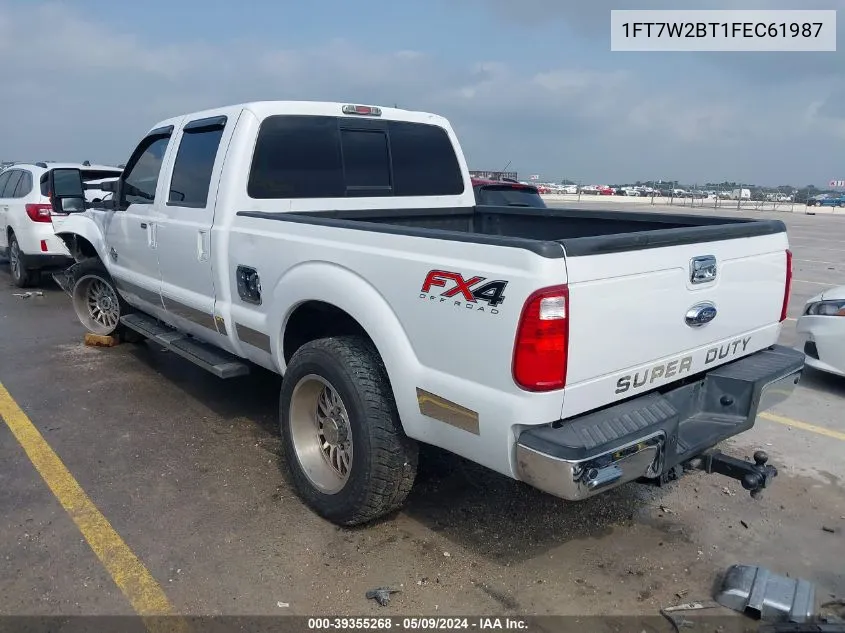 2015 Ford F-250 Lariat VIN: 1FT7W2BT1FEC61987 Lot: 39355268