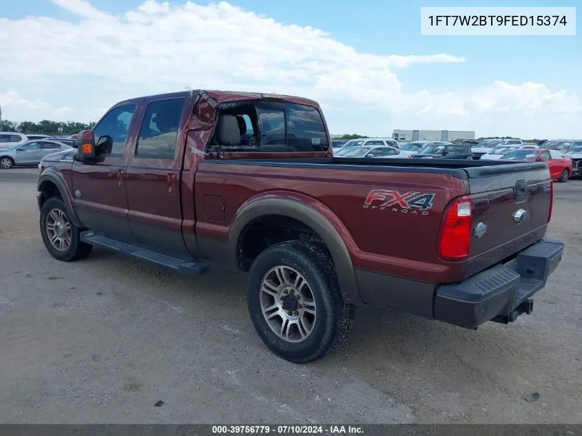 2015 Ford F-250 Lariat VIN: 1FT7W2BT9FED15374 Lot: 39756779