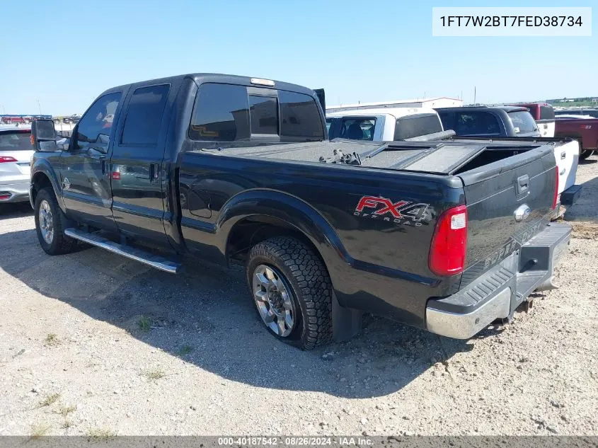 2015 Ford F-250 Lariat VIN: 1FT7W2BT7FED38734 Lot: 40187542