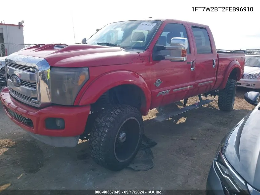 2015 Ford F-250 Lariat VIN: 1FT7W2BT2FEB96910 Lot: 40357349