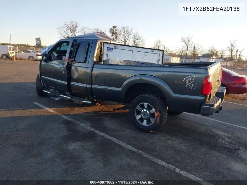 2015 Ford F-250 Lariat VIN: 1FT7X2B62FEA20138 Lot: 40871662