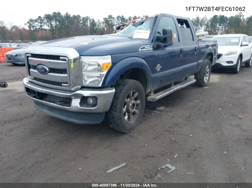 2015 Ford F-250 Lariat VIN: 1FT7W2BT4FEC61062 Lot: 40897396