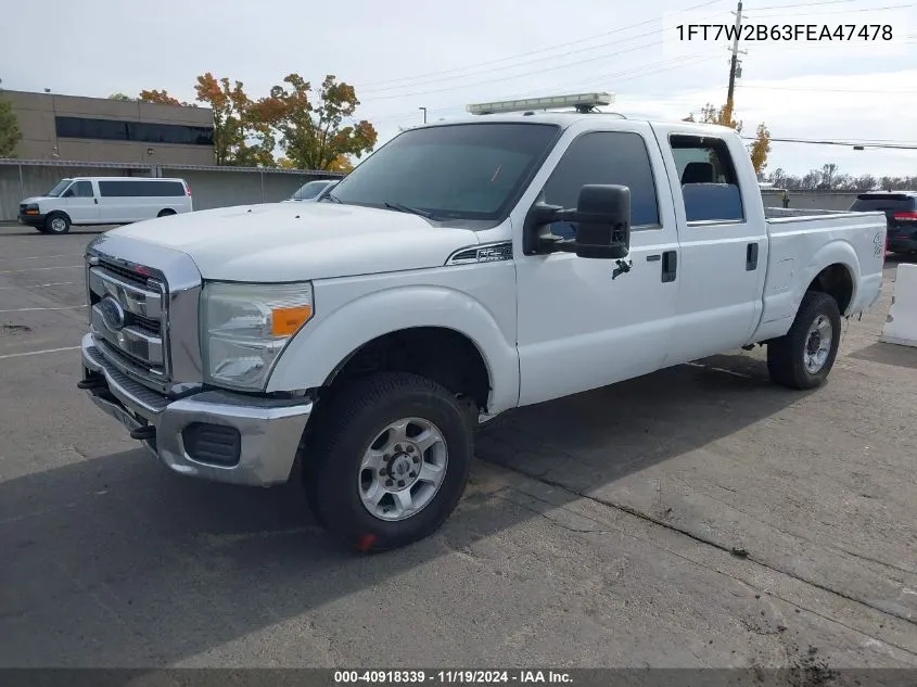 2015 Ford F-250 Xlt VIN: 1FT7W2B63FEA47478 Lot: 40918339