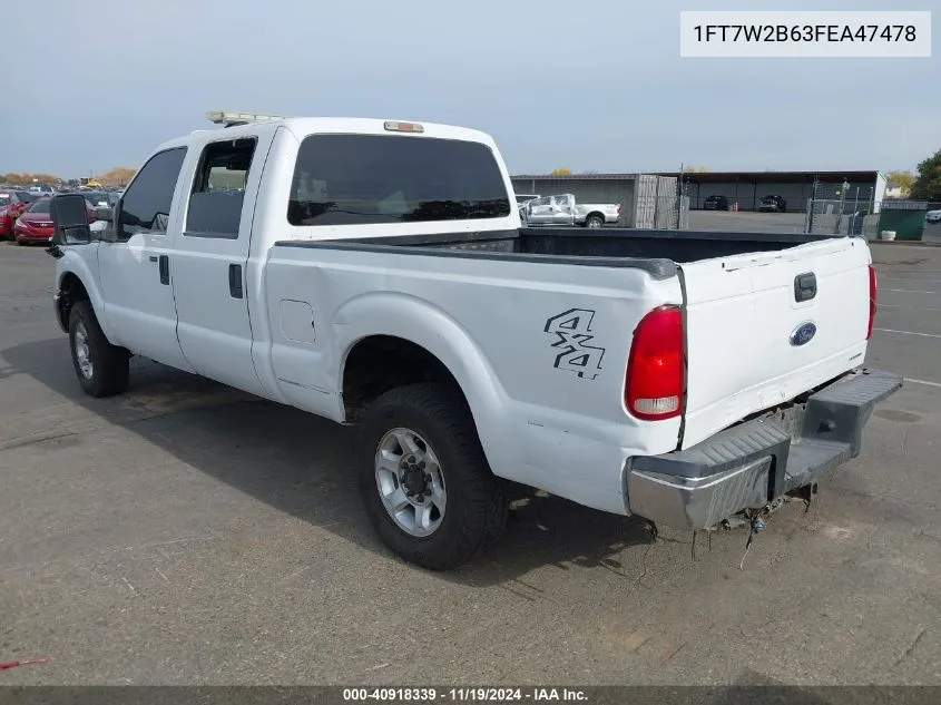 2015 Ford F-250 Xlt VIN: 1FT7W2B63FEA47478 Lot: 40918339