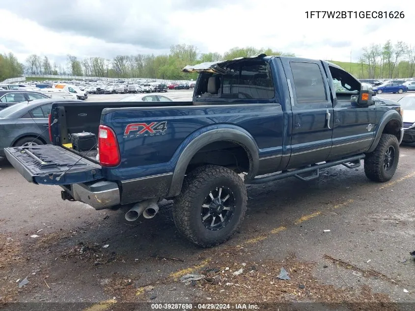 2016 Ford F-250 Lariat VIN: 1FT7W2BT1GEC81626 Lot: 39287698