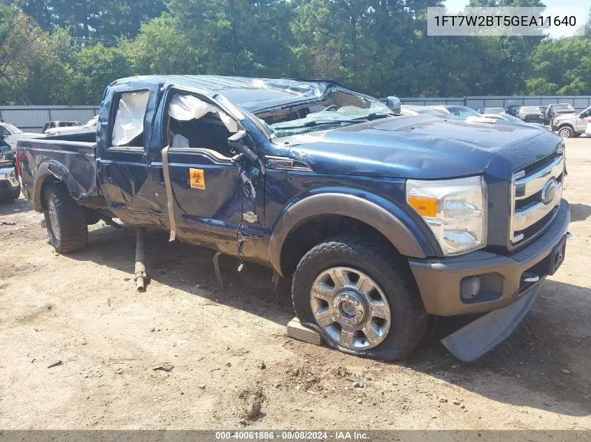 2016 Ford F-250 Lariat VIN: 1FT7W2BT5GEA11640 Lot: 40061886