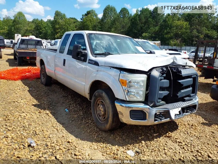 2016 Ford F-250 Xl VIN: 1FT7X2A64GEA58943 Lot: 40200157