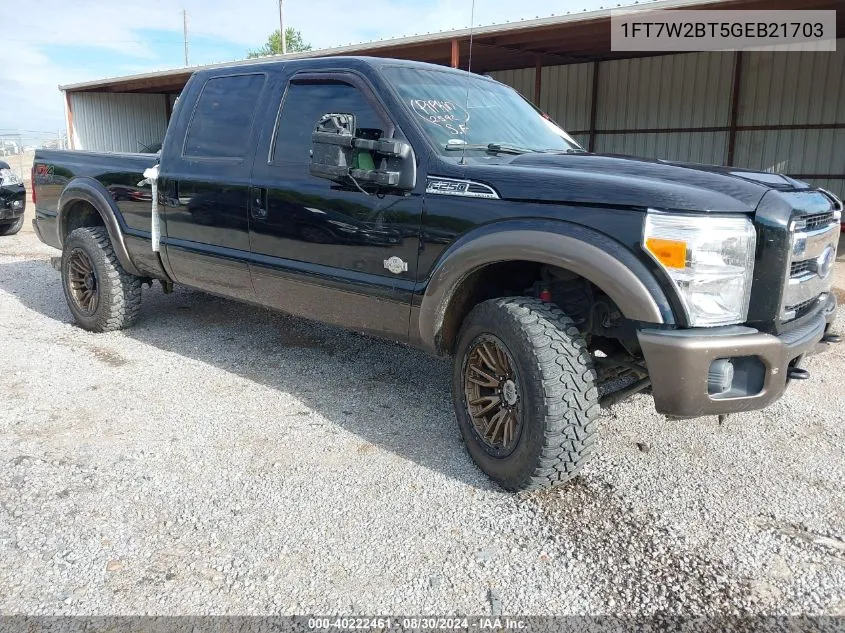 2016 Ford F-250 Lariat VIN: 1FT7W2BT5GEB21703 Lot: 40222461